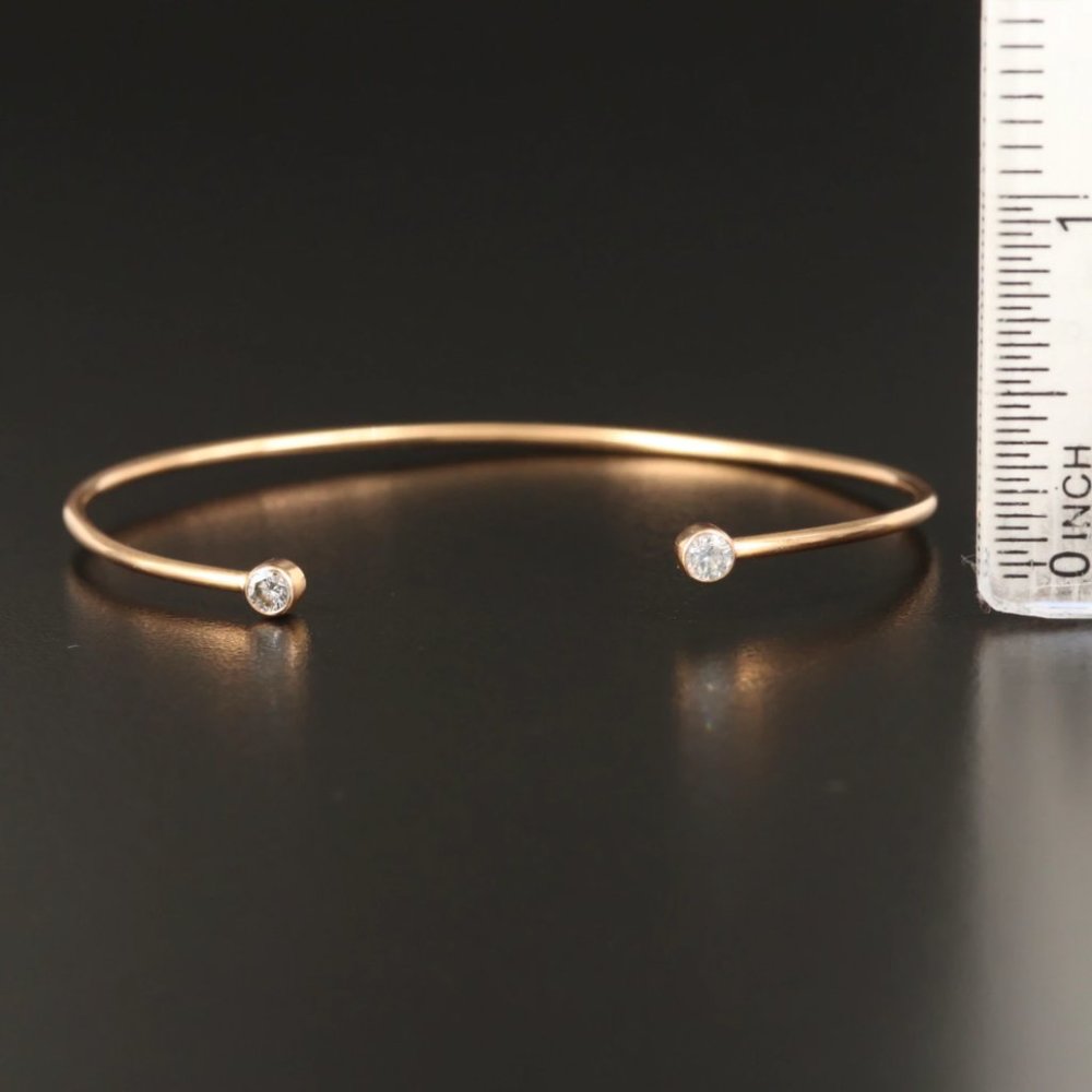 SOLD - Vanrycke Paris Mademoiselle Else 18k Gold Diamond Cuff Bracelet - Picture 3 of 14